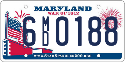 MD license plate 6MD0188