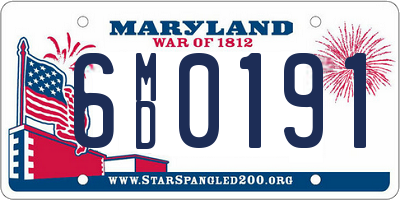 MD license plate 6MD0191