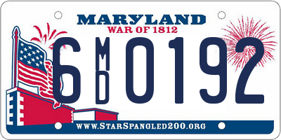 MD license plate 6MD0192