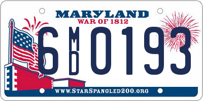MD license plate 6MD0193