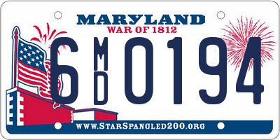 MD license plate 6MD0194