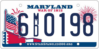 MD license plate 6MD0198