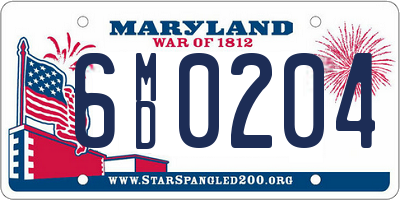 MD license plate 6MD0204