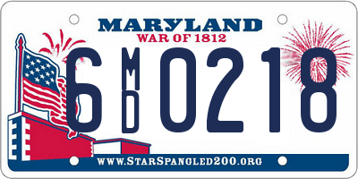 MD license plate 6MD0218