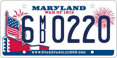 MD license plate 6MD0220