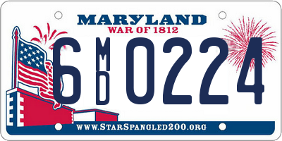 MD license plate 6MD0224