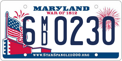 MD license plate 6MD0230