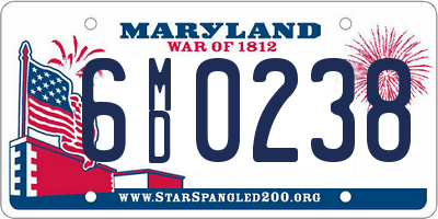 MD license plate 6MD0238