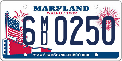 MD license plate 6MD0250