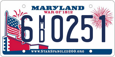 MD license plate 6MD0251