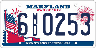 MD license plate 6MD0253