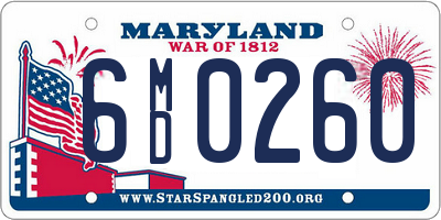 MD license plate 6MD0260