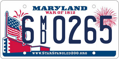 MD license plate 6MD0265