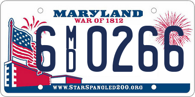 MD license plate 6MD0266