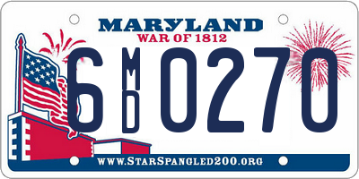 MD license plate 6MD0270