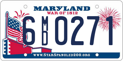 MD license plate 6MD0271