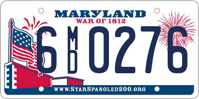 MD license plate 6MD0276