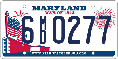 MD license plate 6MD0277