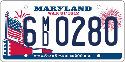 MD license plate 6MD0280