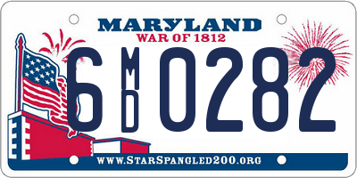 MD license plate 6MD0282