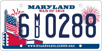 MD license plate 6MD0288