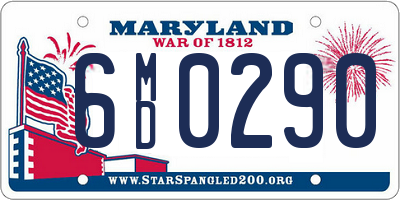 MD license plate 6MD0290