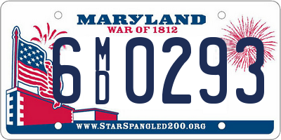 MD license plate 6MD0293