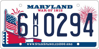 MD license plate 6MD0294
