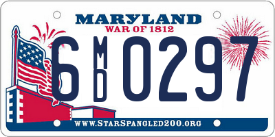 MD license plate 6MD0297