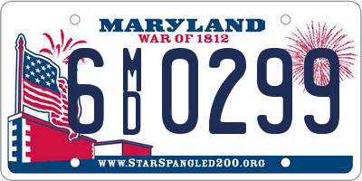 MD license plate 6MD0299