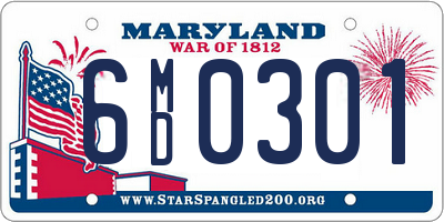 MD license plate 6MD0301