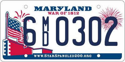 MD license plate 6MD0302