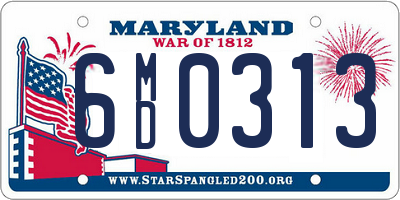 MD license plate 6MD0313