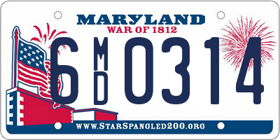 MD license plate 6MD0314