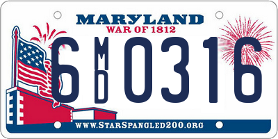 MD license plate 6MD0316