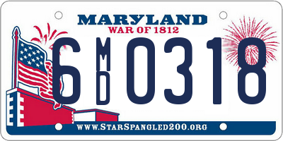 MD license plate 6MD0318