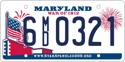 MD license plate 6MD0321