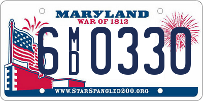 MD license plate 6MD0330