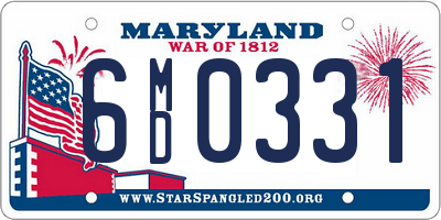MD license plate 6MD0331