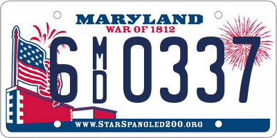 MD license plate 6MD0337