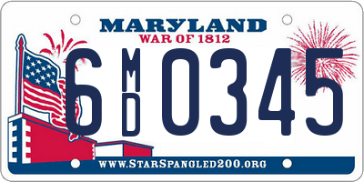 MD license plate 6MD0345