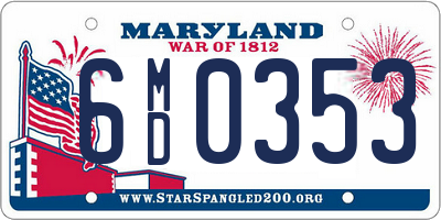 MD license plate 6MD0353