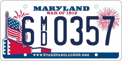 MD license plate 6MD0357