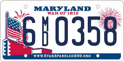 MD license plate 6MD0358