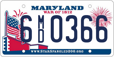 MD license plate 6MD0366