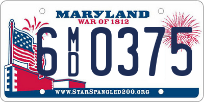 MD license plate 6MD0375