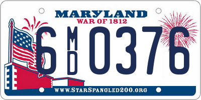 MD license plate 6MD0376