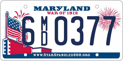 MD license plate 6MD0377