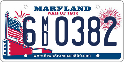 MD license plate 6MD0382