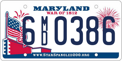 MD license plate 6MD0386